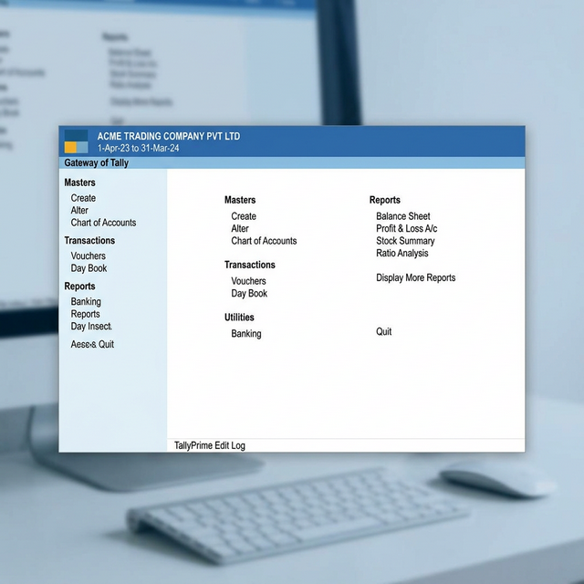Tally Prime Gateway Home Screen